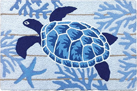 Indigo Sea Turtle, Jellybean Rug 21" x 33"
