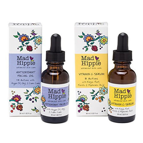 Mad Hippie Skin Care Products, Vitamin C Serum 30ml And Mad Hippie Skin Care Products, Antioxidant Facial Oil 30ml