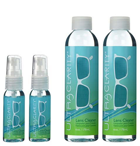 Ultra Clarity Lens Cleaner Liquid Value Pack (1oz Liquid Spray Bottle, 6oz Liquid Refill Bottle)