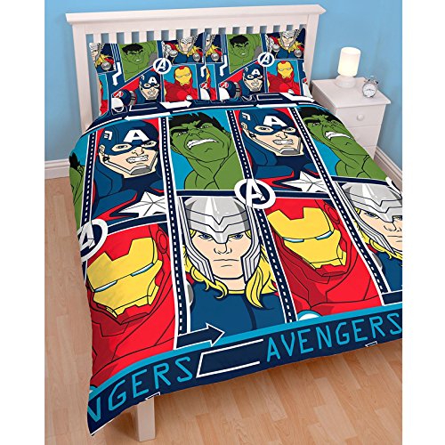 Marvel Avengers Tech Double Rotary Duvet Cover (DMATEHDD001) - 200cm x 200cm Pillowcase size approx: 48cm x 74cm