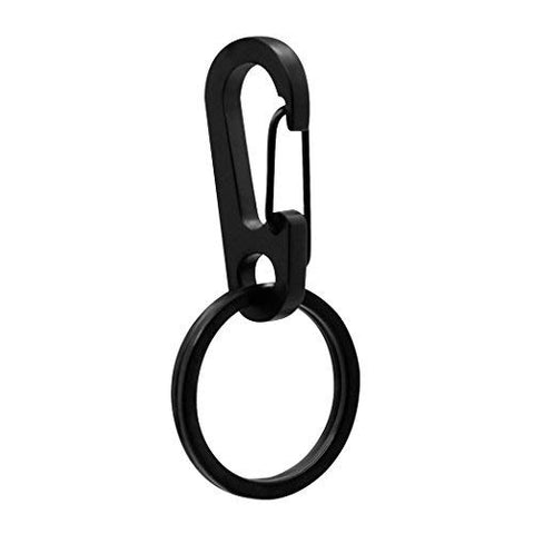 Key Chain Carabiner Clip Retractable Ring Set NUBARKO Titanium Pants for Men Women(Black)