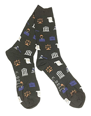 Men's Lawyer Crew Socks, Black 10-13