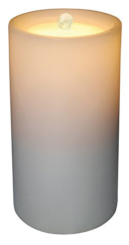 AquaFlame 7.8" Resin Candle with Remote (Outdoor Safe), White