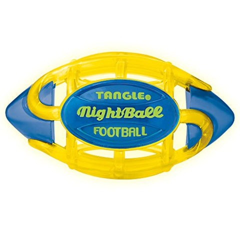 Tangle NightBall Football- Small (Yellow body/Blue tips)