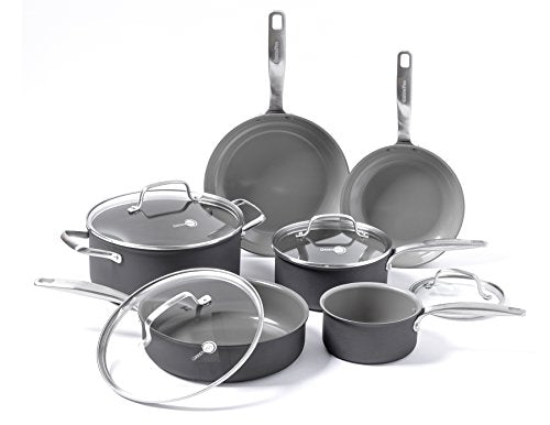 Chatham 10 Piece Set:8" Open Frypan; 9.5" Open Frypan, 1QT Covered Saucepan, 2QT Covered Saucepan, 3QT Covered Sautépan, & 5QT Covered Casserole
