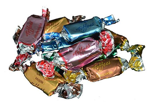 Assorted Toffees (Metalized Toffee Wrapper) Chewy Candies 1 Lb.