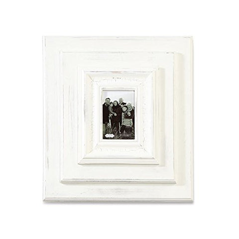 4x6 Photo White Layered Frame, 9x17-inch