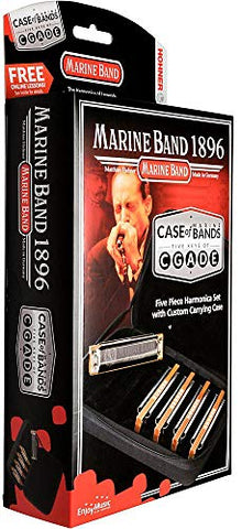 Diatonic Marine Band 5 Pack Includes C-7 Case and Keys of  G,C,A,D,E