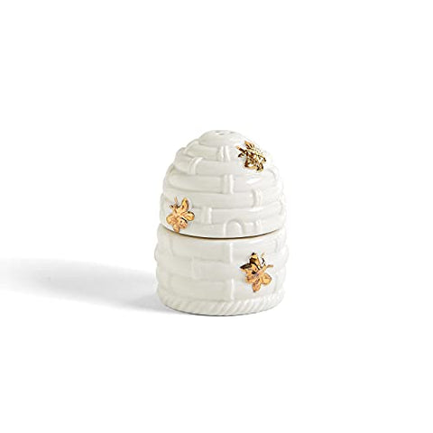 Bee Hive Salt And Pepper Shaker Set 3"H x 2" Dia - Porcelain