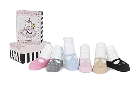 Aria T-Straps Socks, 0-12 Months, 6 pairs
