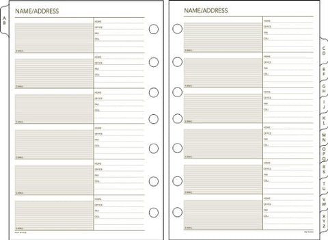 At-a-glance Dayrunner Telephone Address A-z Planner Tabs, Loose-leaf, Desk Size, 5 1/2" X 8 1/2"