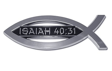 Christian Fish Isaiah 40:31 Chrome Emblem
