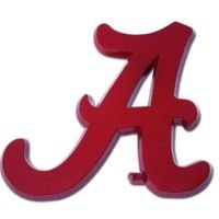 University of Alabama A Red Powder-Coated Emblem