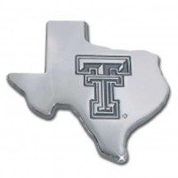 Texas Tech TX Shape Debossed Shiny Chrome Emblem