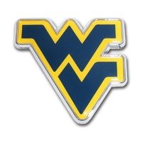 West Virginia WV Navy with Yellow Trim Chrome Emblem