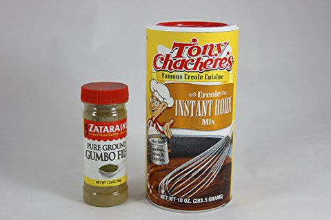Tony Chachere's Instant Roux Mix 10 oz and
Zatarain's Gumbo File 1.25 oz
