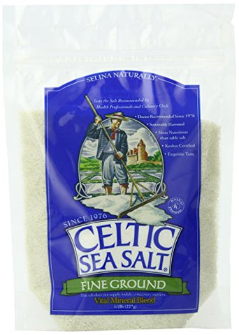 Celtic Sea Salt - 8 oz Fine Ground Sea Salt Bag