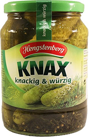 Hengstenberg Knax Gherkins, 24 oz