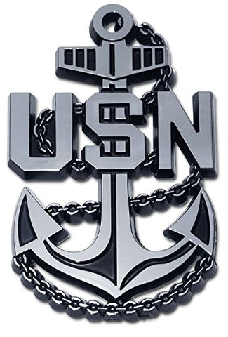 Navy Anchor Chrome Emblem