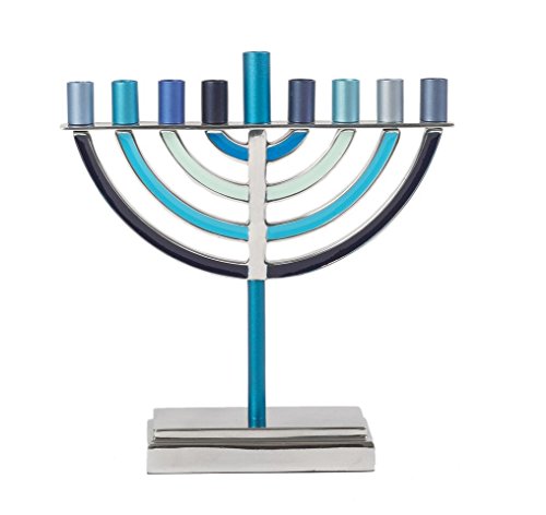Large Classic Hanukkah Menorah - Blue