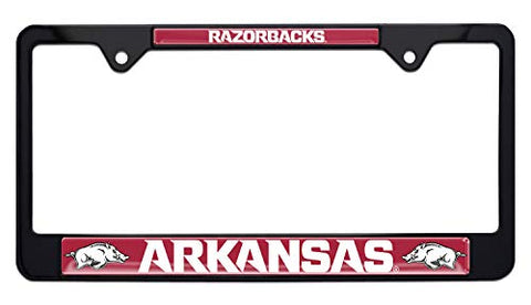 Arkansas Razorbacks Black License Plate Frame