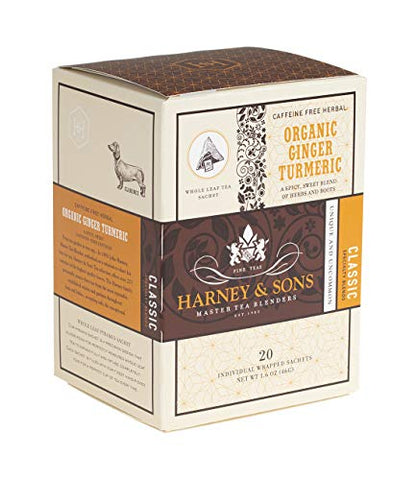 Organic Ginger Turmeric, Box of 20 Individually Wrapped Sachets