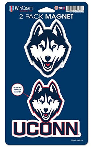 Uconn Huskies Husky Logo 2 Pack Magnets 5" X 9"
