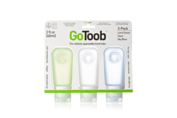 GoToob®, 3-Pack, Medium (2oz), Clear/Green/Blue