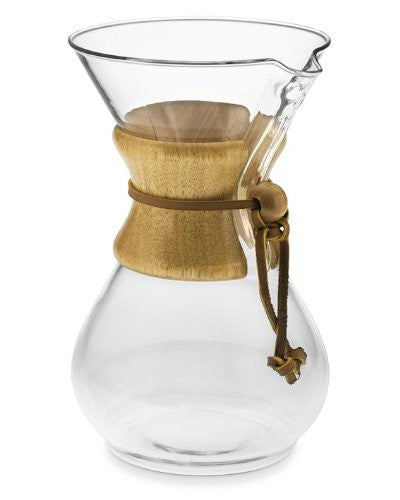 Chemex 6 Cup Coffeemaker with wood collar and tie