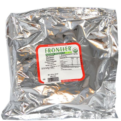 Bulk Rosehips, Seedless, Cut & Sifted, ORGANIC, 1 lb. package