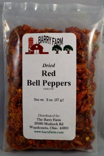 Dried Red Bell Pepper Dices, 2 oz.