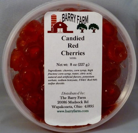 Candied Red Cherries, Whole 8 oz