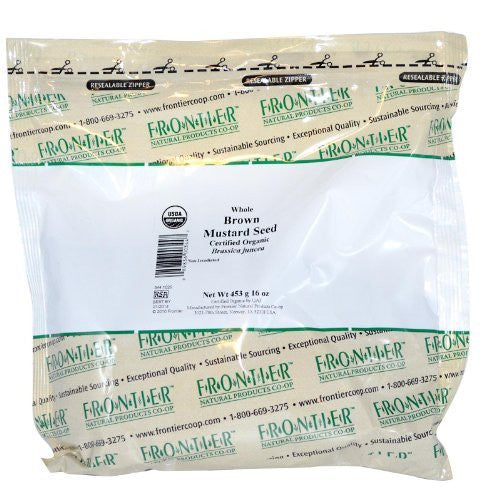 FRONTIER NATURAL PRODUCTS Herbs & Spices Cut & Sifted Mustard Seed, Brown, Whole Organic 1 LB