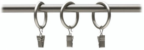 Umbra 1-1/2-Inch Clip Drapery Ring for a 1 Inch Curtain Rod (Color: Nickel)
