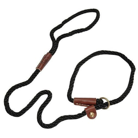 British Style Slip Leash in Black (Size: 6')