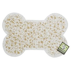 ORE Pet Recycled Rubber Pet Placemat Mini Bone - White