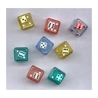 DOUBLE DICE 19mm, 8/bag, assorted