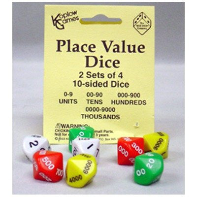 PLACE VALUE DICE -2 set of 4