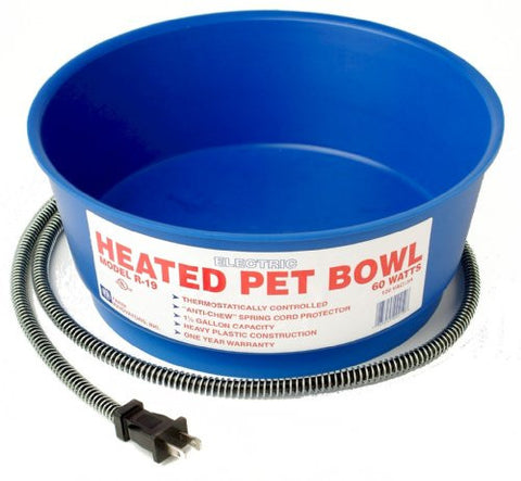 Farm Innovators Heated Pet Bowl, Blue, 1 gallon, 60 Watts