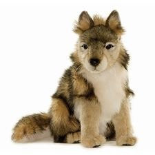 Hansa Wolf Cub Stuffed Plush Animal, Sitting