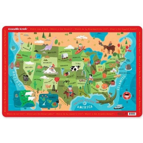 Crocodile Creek Placemat - USA Map
