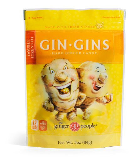 90505 Gin Gins Double Strength Hard Ginger Candy 3 oz