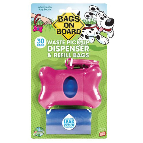 Pink Bone Shape Dispenser w/ 30 Refill bags Total