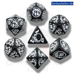 Black & White Dragons Dice (set of 7)