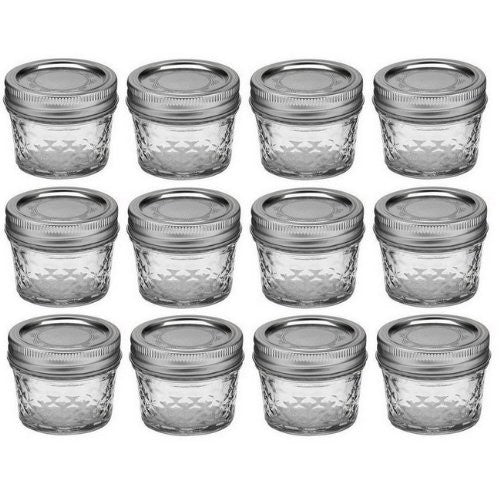 4-oz. Quilted Crystal Jelly Jars, Set of 12