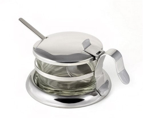 Stainless Steel Salt Server / Cheese Bowl / Condiment Serving Bowl & Spoon Set - Fine StainlessLUX Serveware for Your Home