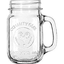 Libbey County Fair 16.5-Ounce Drinking Jar with Handle, Set of 12
