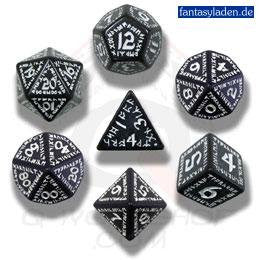 Black & White Runic Dice (set of 7)