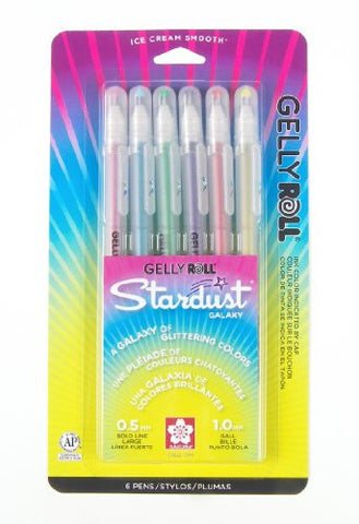 Sakura 37903 6-Piece Gelly Roll Assorted Colors Stardust Galaxy Pen Set