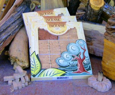 Pinon Wood Incense - 100 Bricks Plus Burner - Incienso De Santa Fe